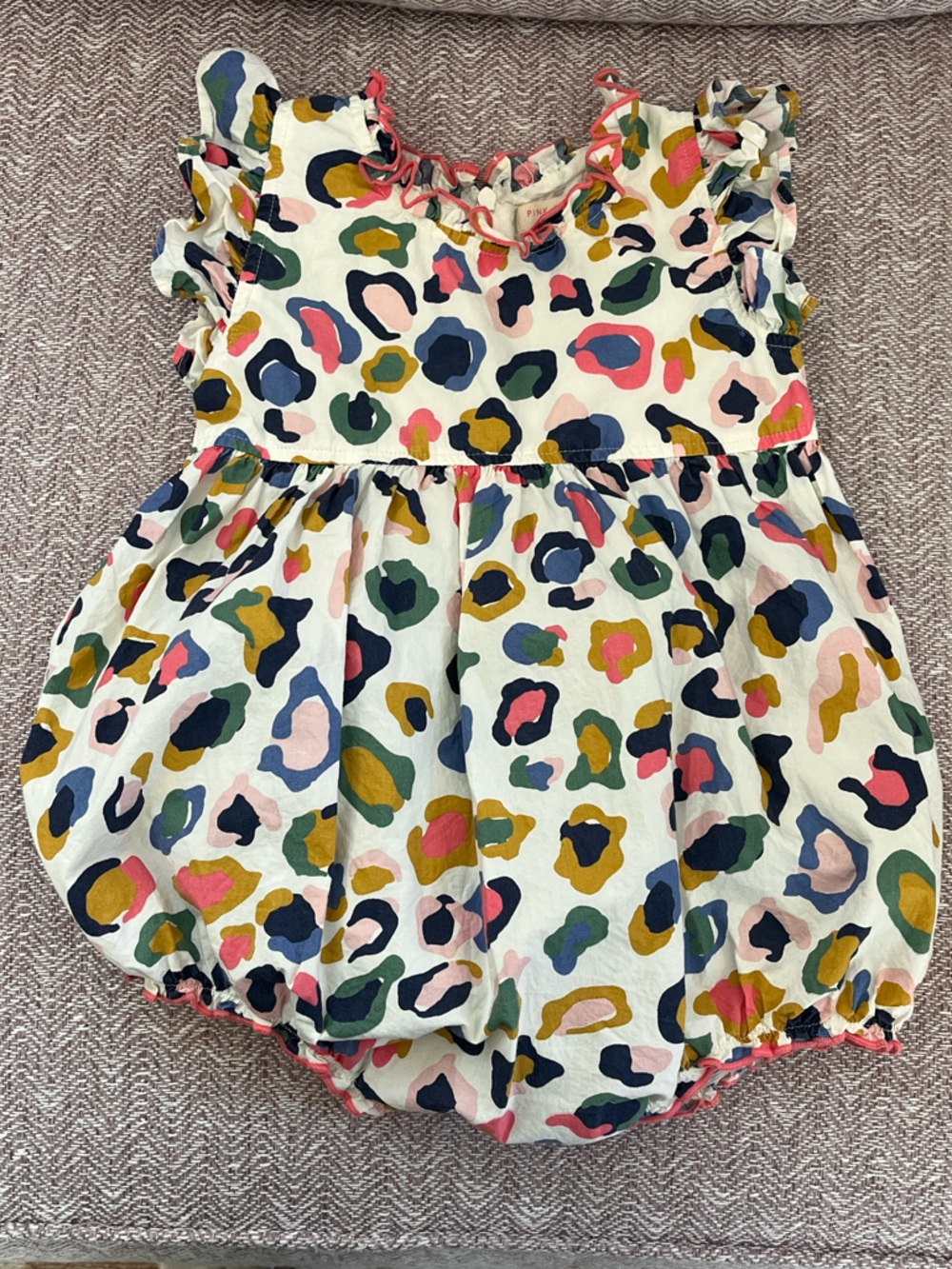 Pink Chicken Leopard Multi Color Print Bubble Size 3T